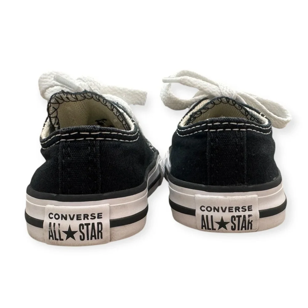 Converse All Star Toddler Sneakers Black Low Top Shoes Size 4